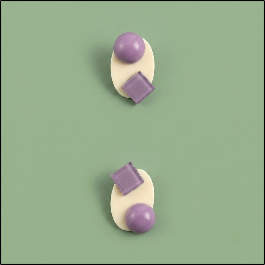 Pop Circle Drop Earrings - Lilac