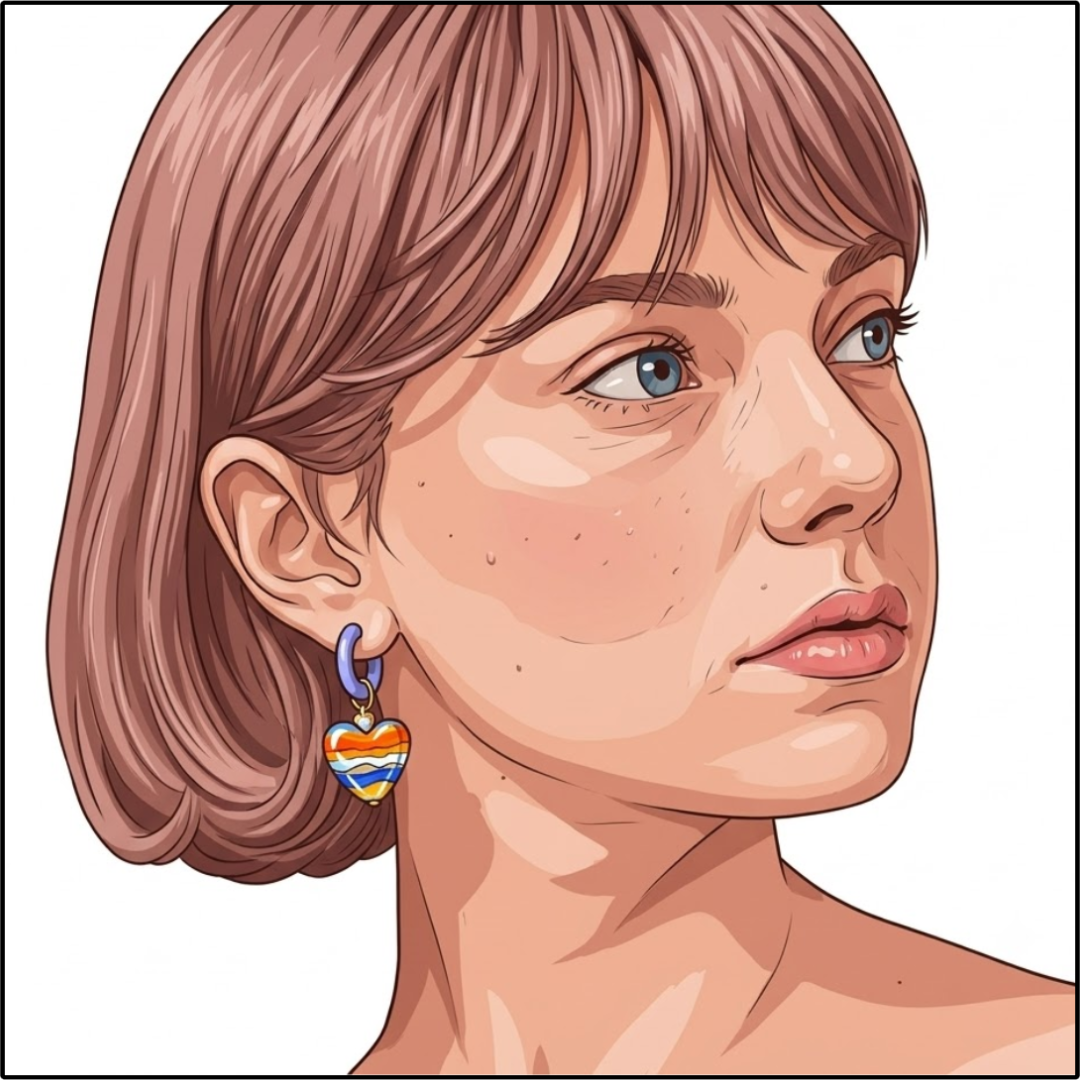 Candy Stripe Heart Earrings