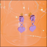 Lavender Zip Heart Earrings