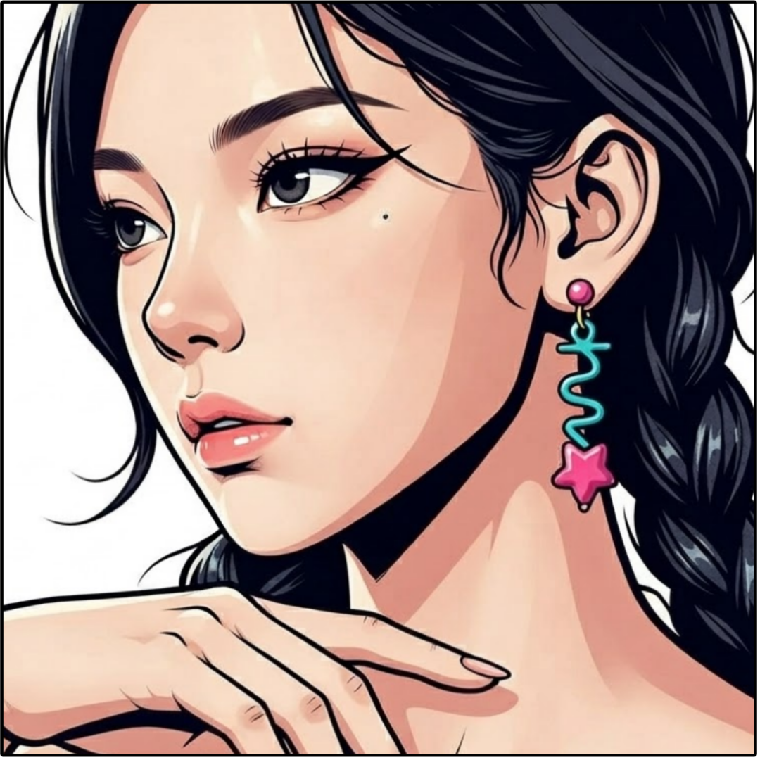 Mint Star Twirl Earrings