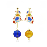 Marble Cat Hoop Earrings