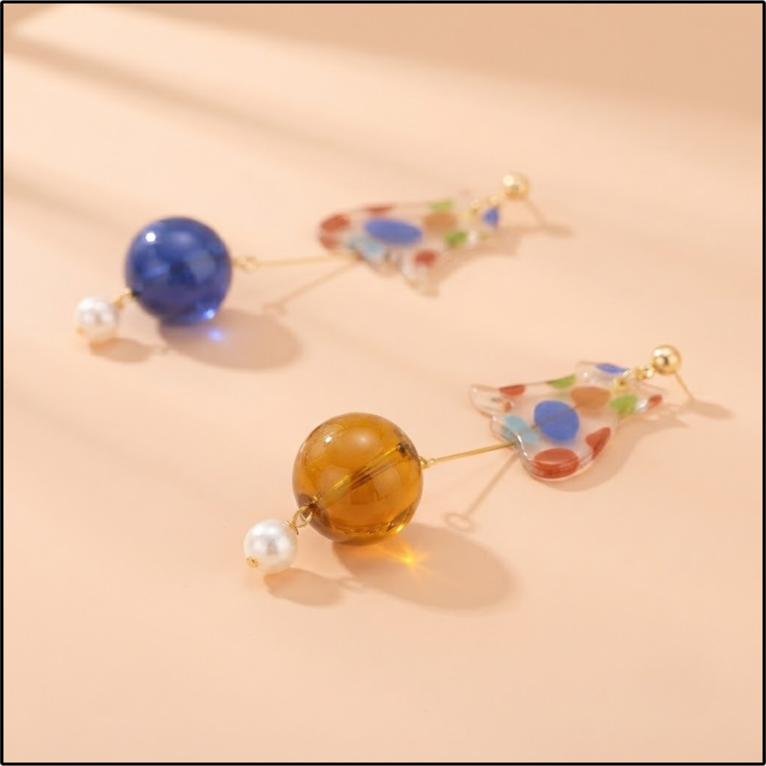 Marble Cat Hoop Earrings