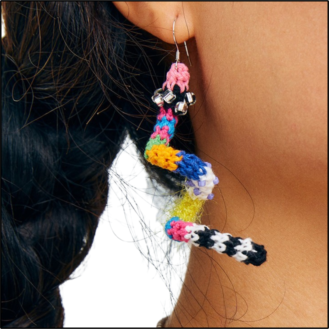Rainbow Worm Earrings