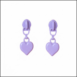 Lavender Zip Heart Earrings