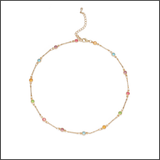 Rainbow Dot Gold Necklace