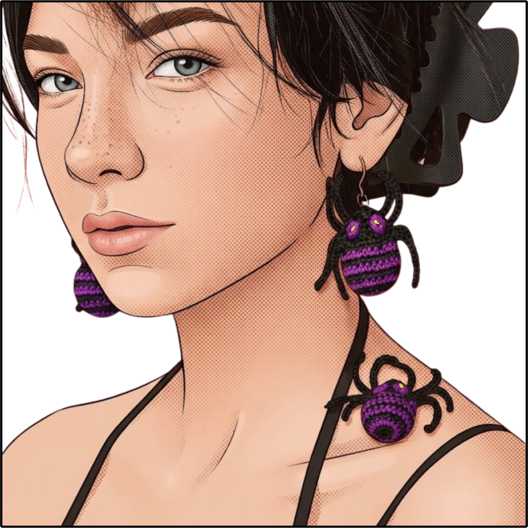 Purple Widow Earrings
