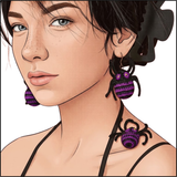 Purple Widow Earrings