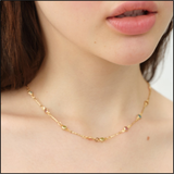 Rainbow Dot Gold Necklace